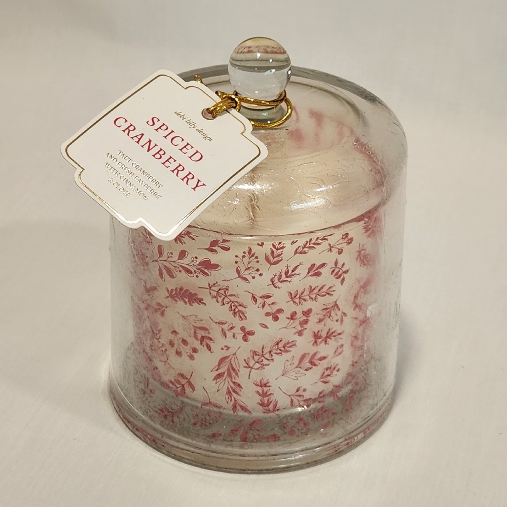 Debi Lilley Design‎ Toile Cloche Candle NIP Spiced Cranberry 9 oz